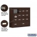 Salsbury Cell Phone Storage Locker - with Front Access Panel - 4 Door High Unit (5 Inch Deep Compartments) - 12 A Doors (11 usable) and 2 B Doors - Bronze - Surface Mounted - Master Keyed Locks